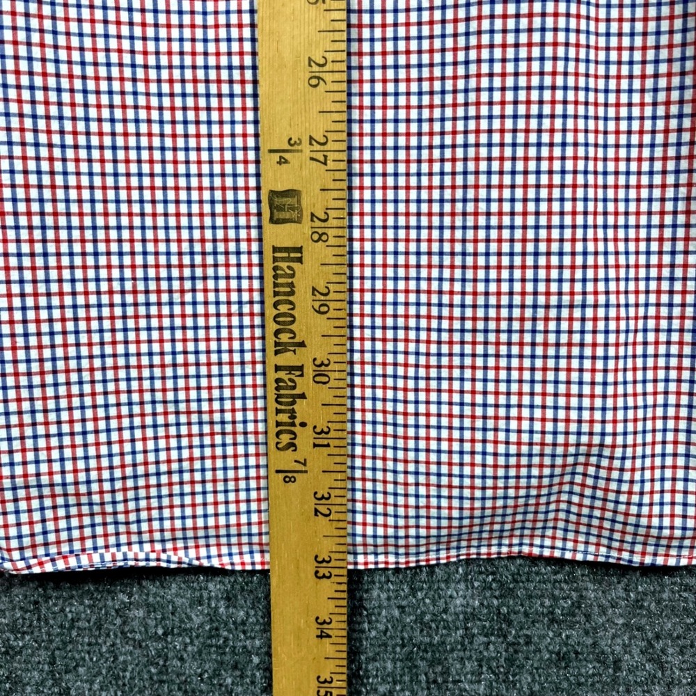 Ralph Lauren Button Down Mens XL Red White Blue Check Cotton Stretch Long Sleeve - Picture 6 of 8